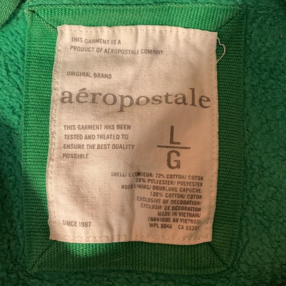 Large, green and silver aéropostale zip up jacket - Picture 2 of 2